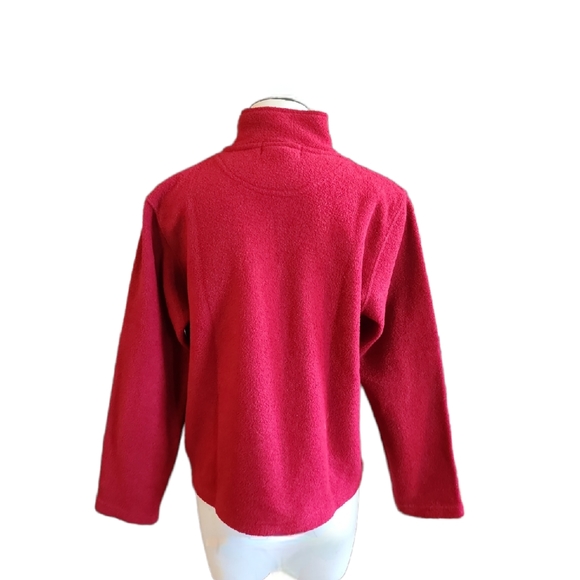 Mandal Bay Red "Moose Among The Trees" Fleece 1/4 Zip Long Sleeve Pullover Sz M - Picture 2 of 7